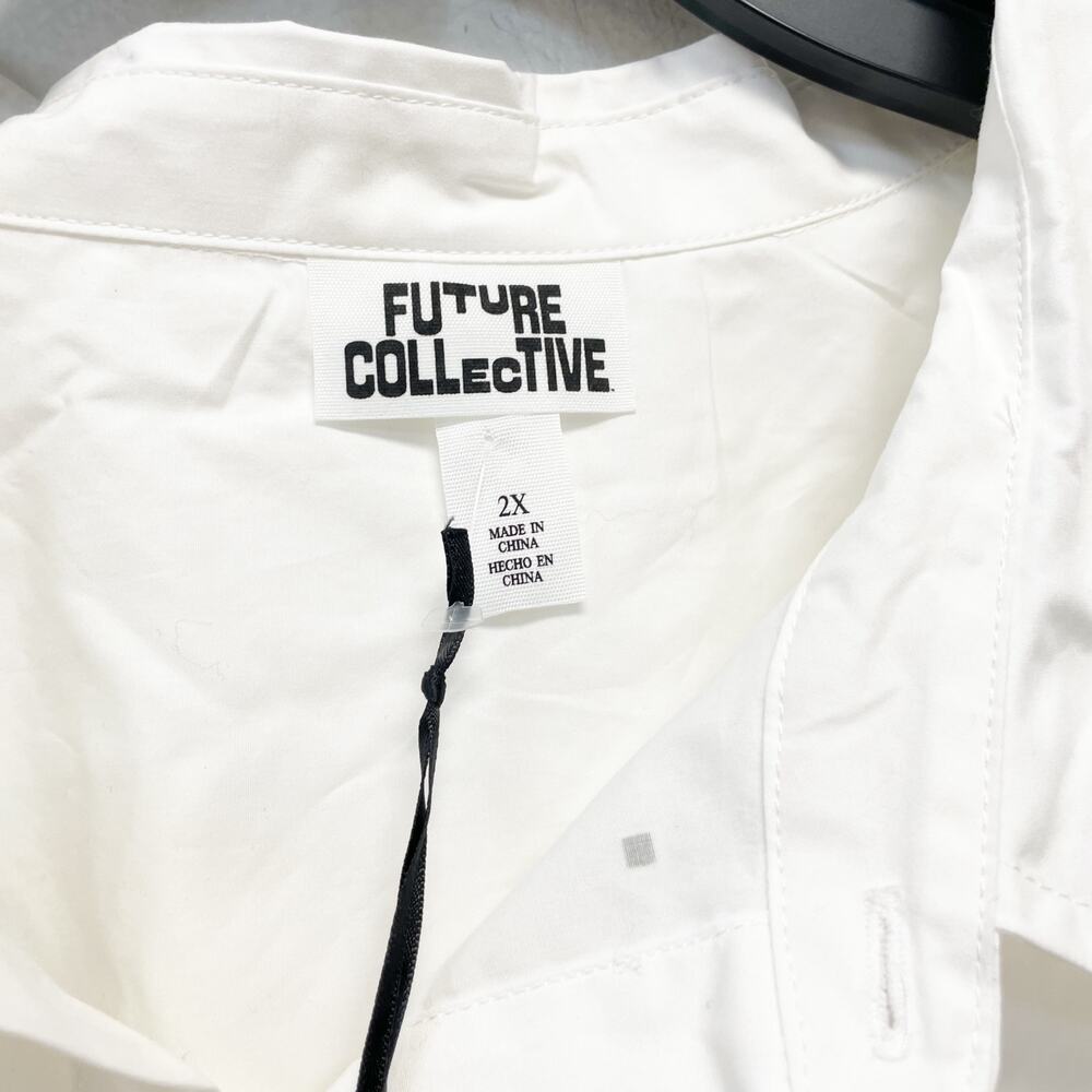 Future Collective White Collared Embellished Asym… - image 5